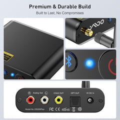 YMOO DS200Plus Bluetooth 5.3 Receiver for Home Stereo with Audiophile DAC