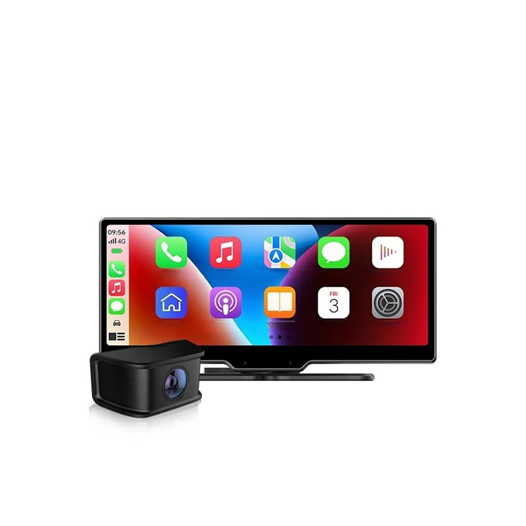 8.9-Inch 2K Dual Dash Cam with Wireless CarPlay & Android Auto