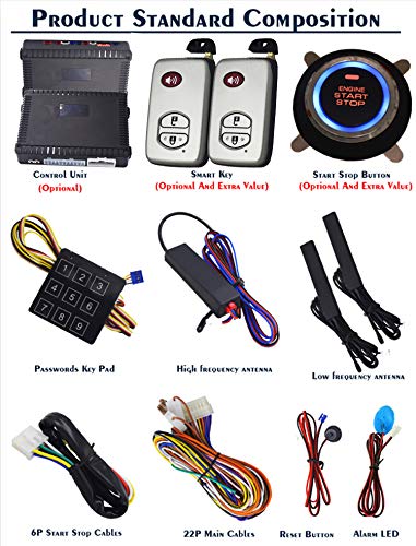 Smart Car Alarm with Passive Keyless Entry & Remote Start for Toyota