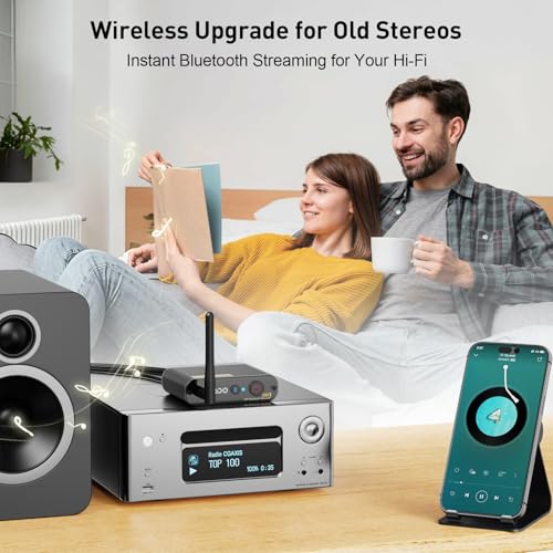 YMOO DS200Plus Bluetooth 5.3 Receiver for Home Stereo with Audiophile DAC
