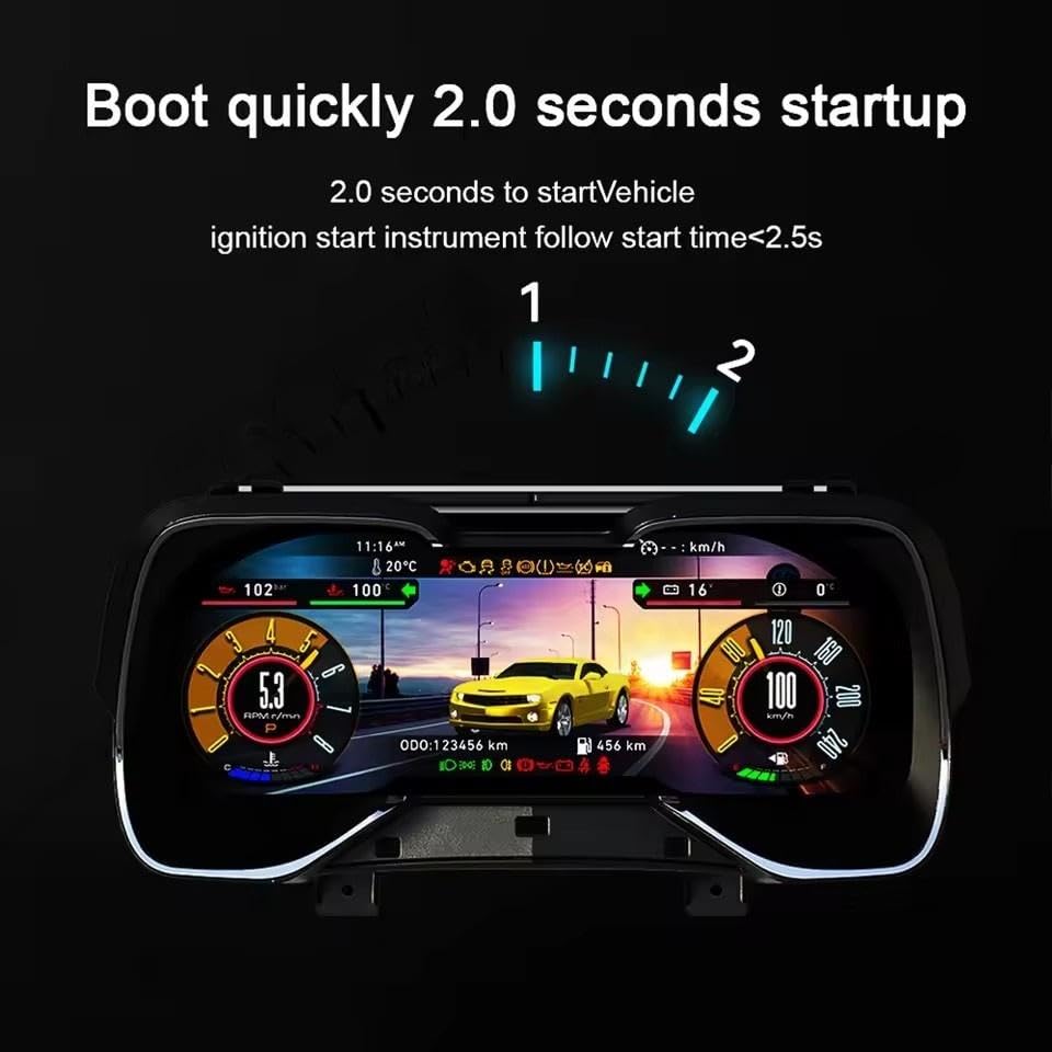 12.3-Inch LCD Digital Instrument Cluster for Chevrolet Camaro 2010–2015