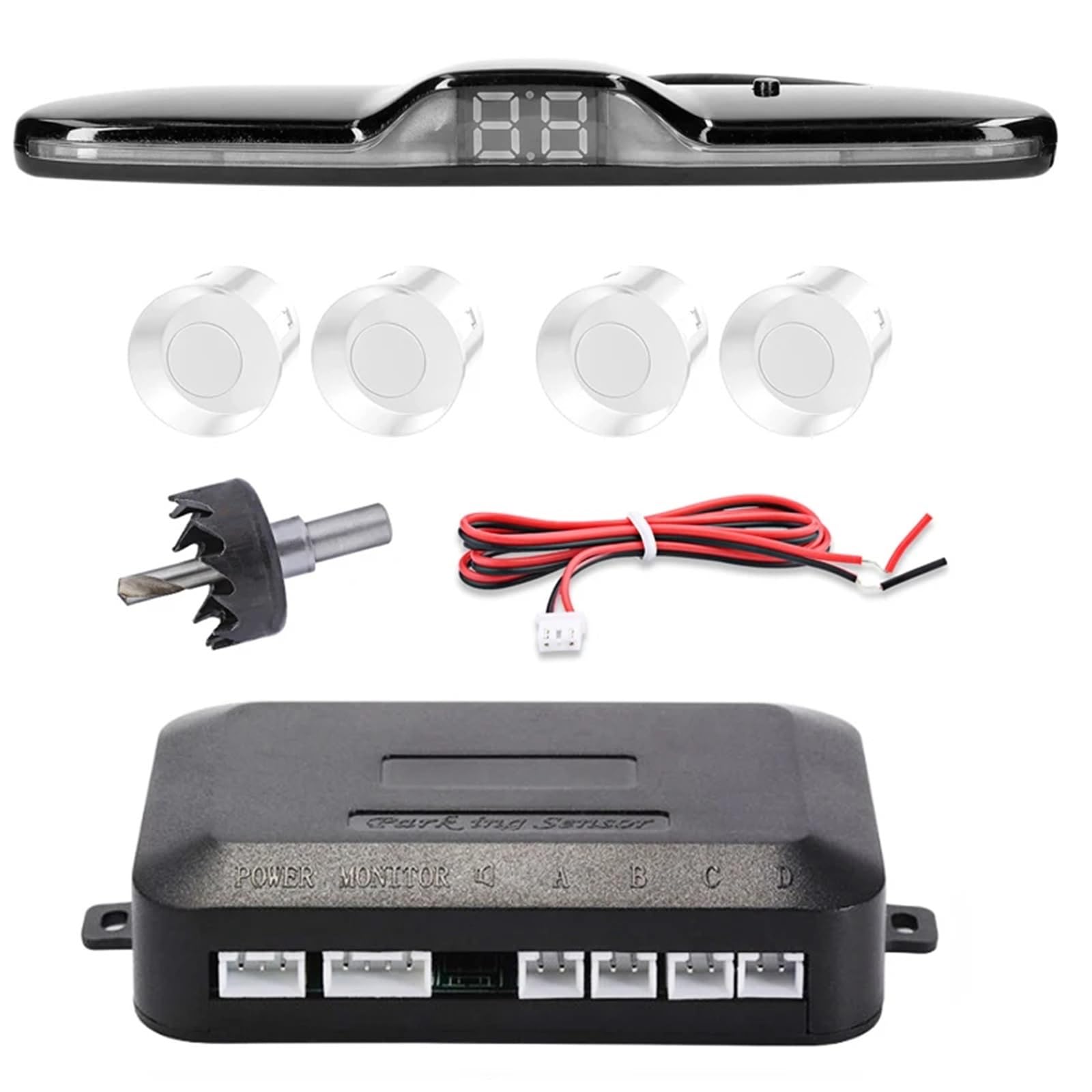 Parking Assist System with 4 Sensors & LED Display