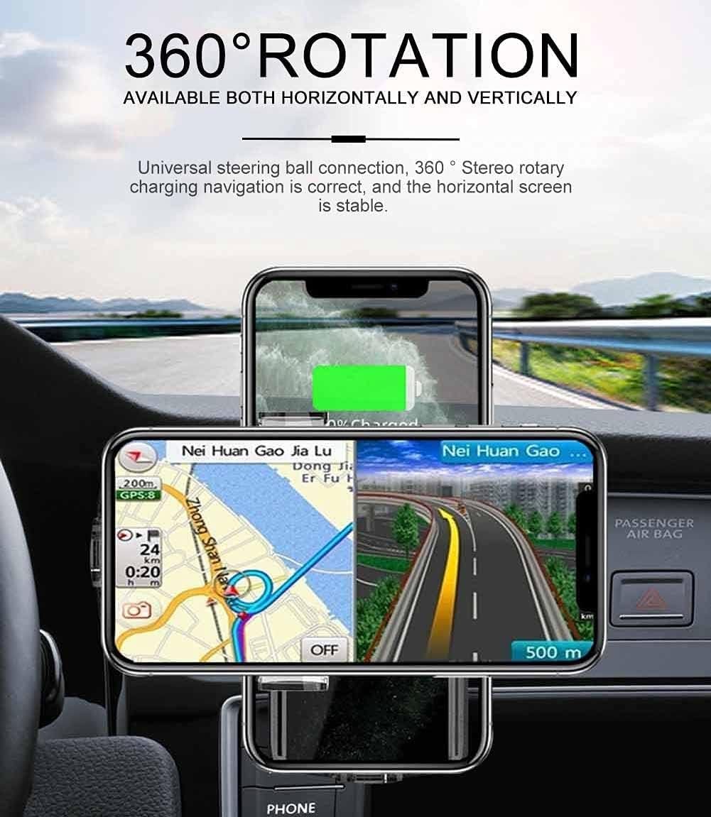 10W Wireless Car Charger Mount with Smart Sensor Holder
