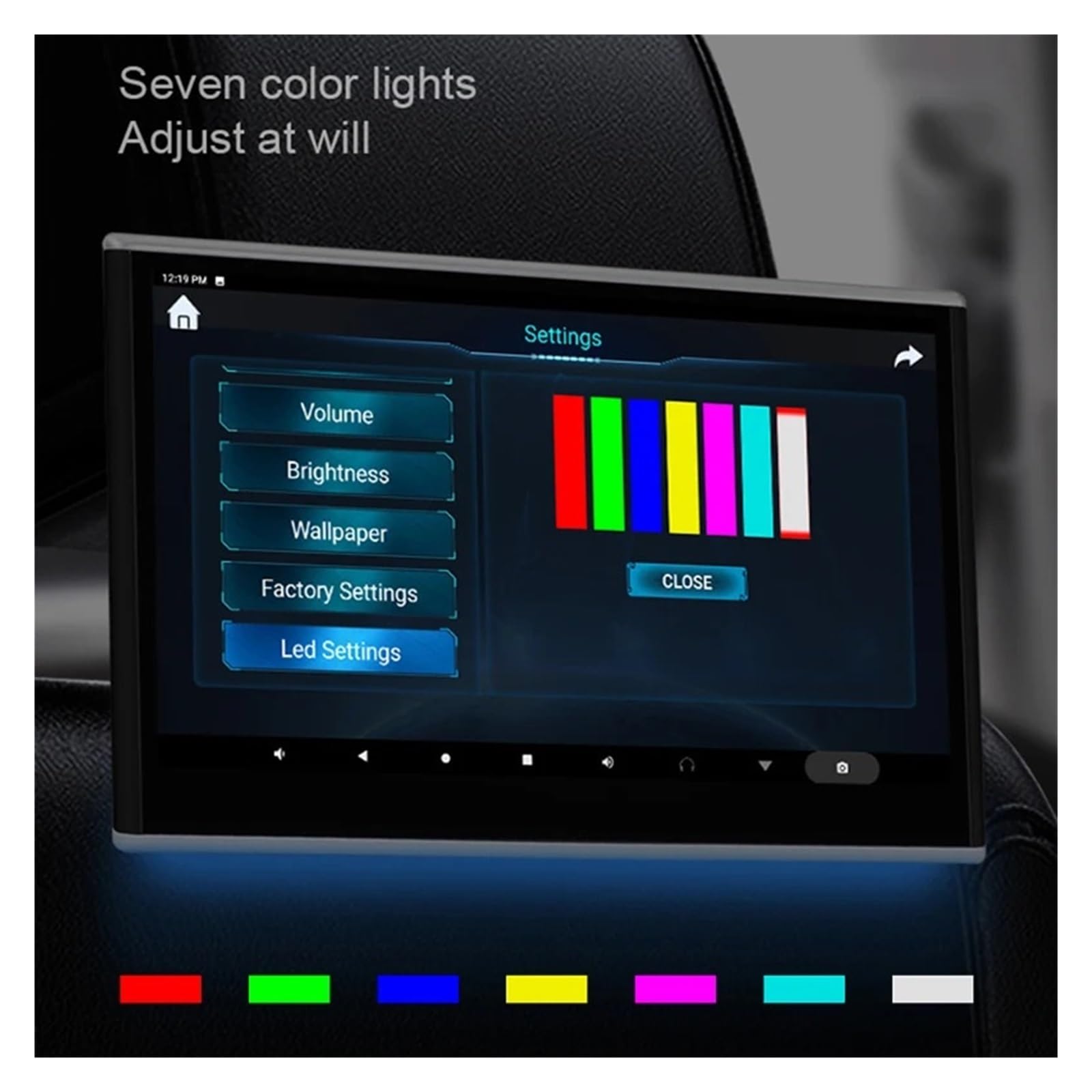 Touchscreen Car Headrest Monitor