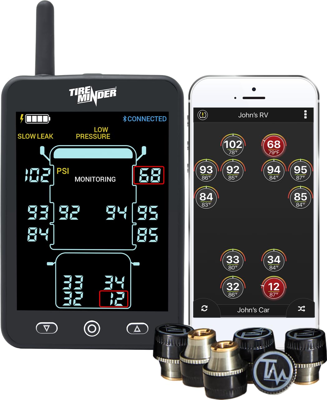 5.5-Inch Bluetooth TPMS Kit with 6 Sensors