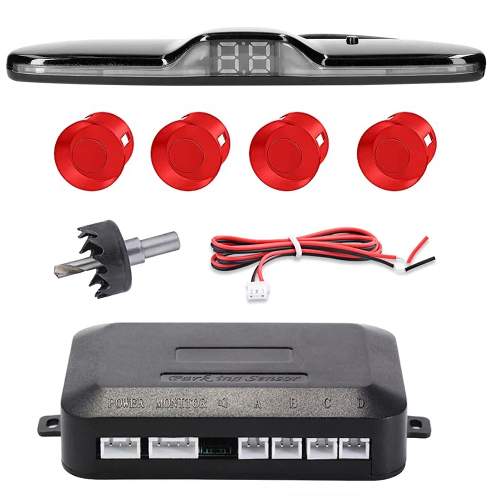 Parking Assist System with 4 Sensors & LED Display
