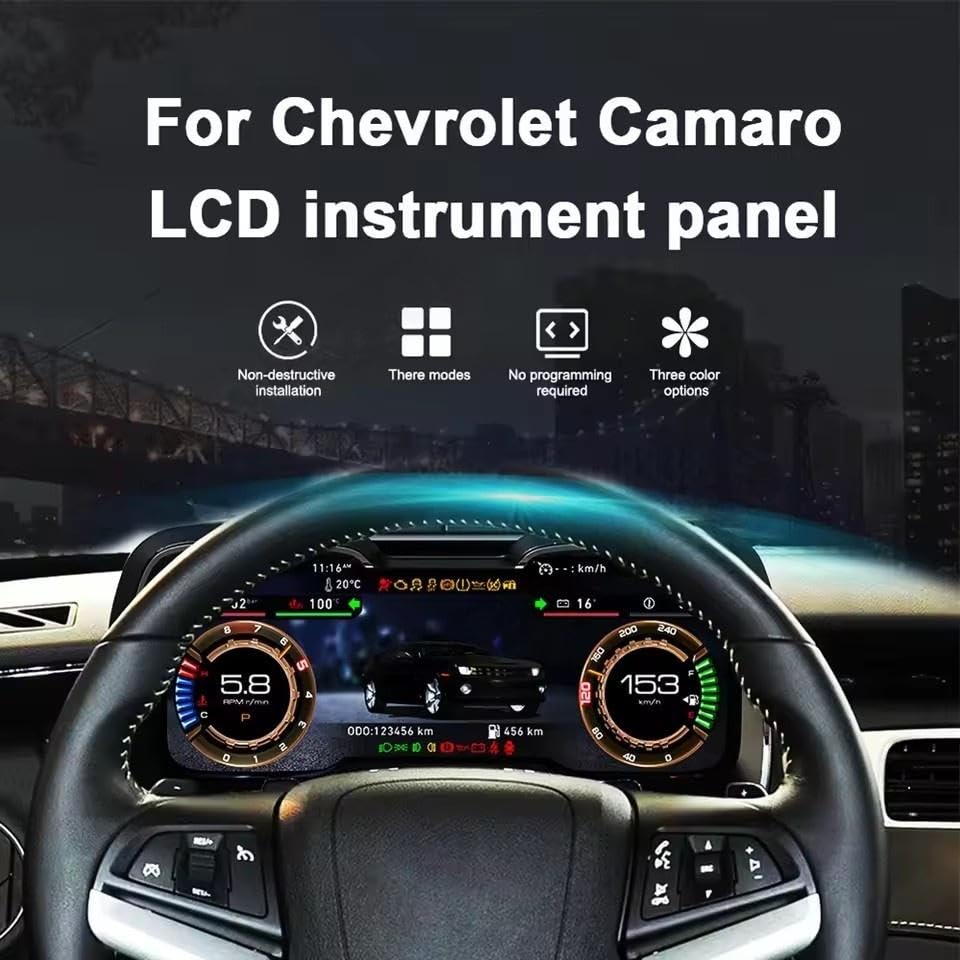 12.3-Inch LCD Digital Instrument Cluster for Chevrolet Camaro 2010–2015