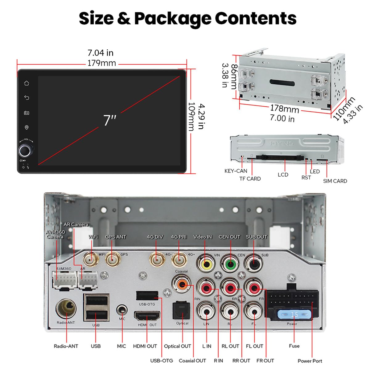 7-Inch Double DIN Car Stereo with CarPlay & Android Auto
