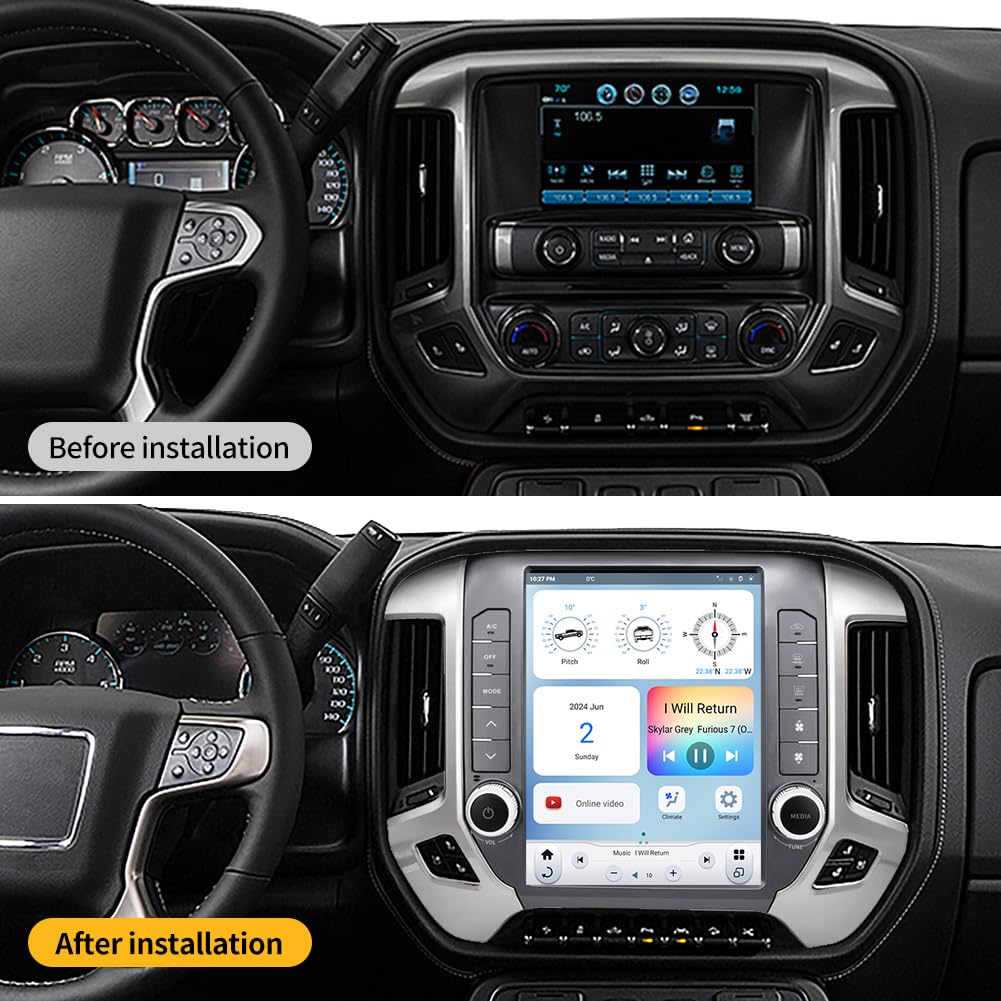 12.1-Inch Car Stereo for Silverado 2014–2021 & Sierra 2014–2019