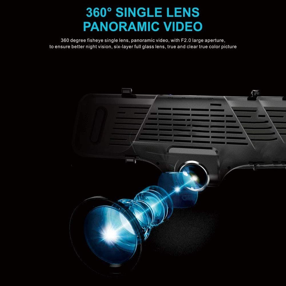 10-Inch 1080P 360° Dual-Lens Dash Cam with GPS