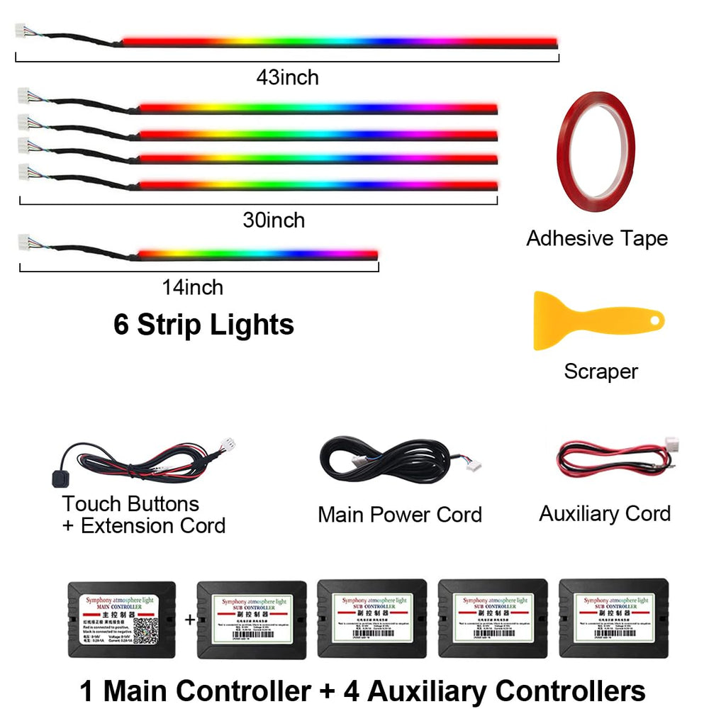 RGB Interior LED Ambient Light Kit with App Control