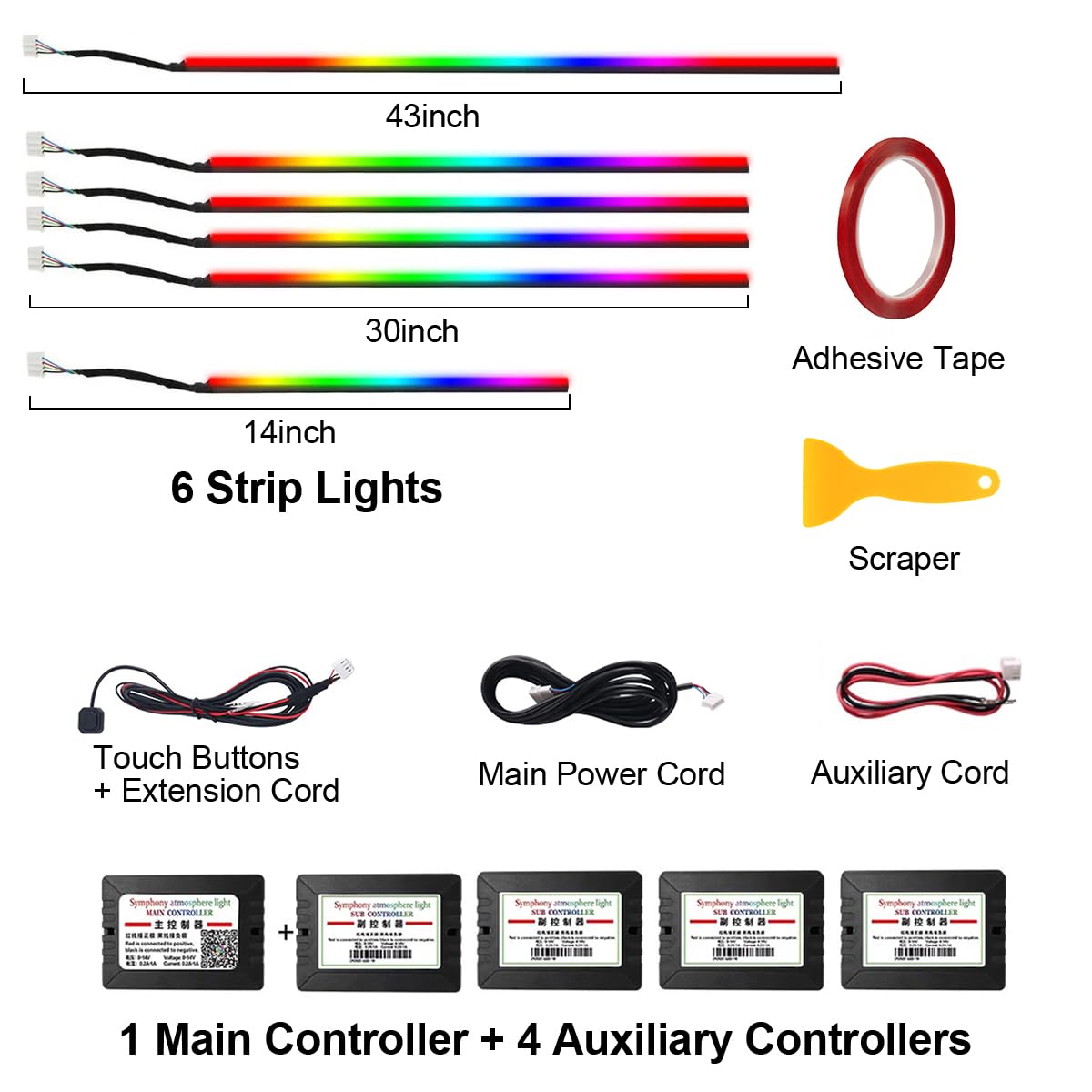 RGB Interior LED Ambient Light Kit with App Control