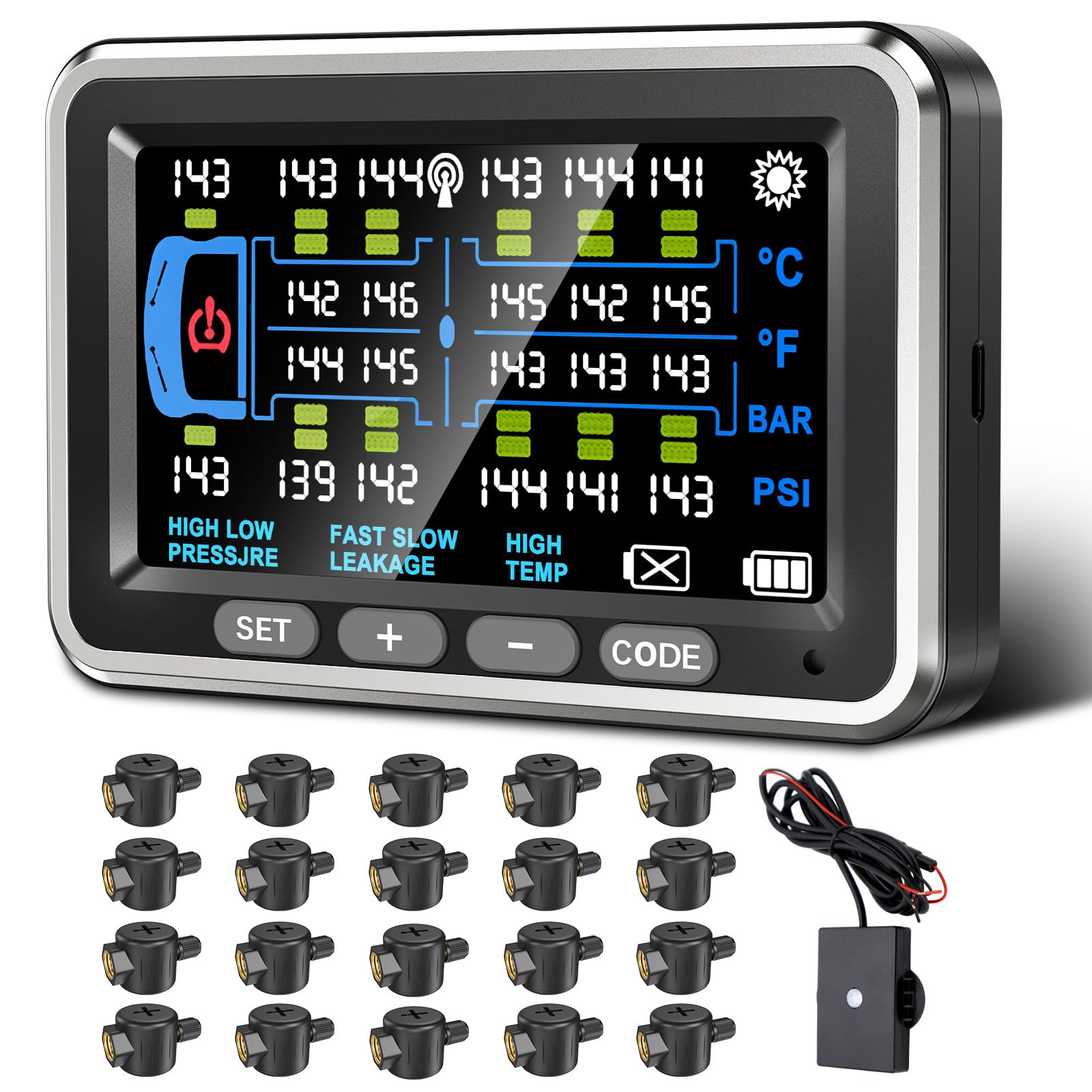 4.5-Inch RV TPMS with Flow-Through Sensors