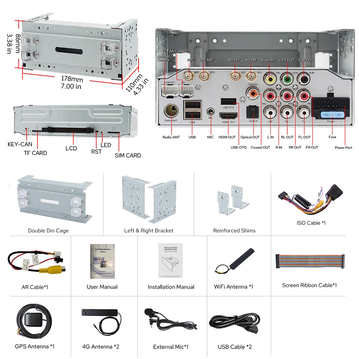 15.1-Inch Rotating Double DIN Car Stereo