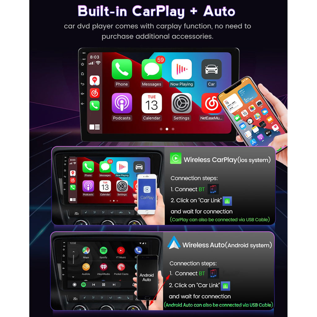 12.3-Inch Android 14 Car Stereo for Volkswagen Beetle 2004–2011 with Wireless CarPlay