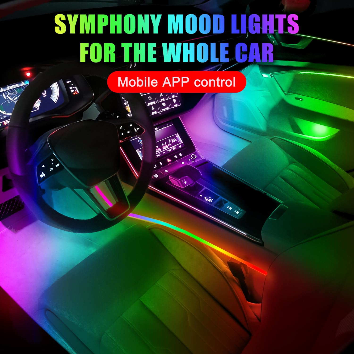 128-Color RGB Interior Ambient Light Kit with App Control
