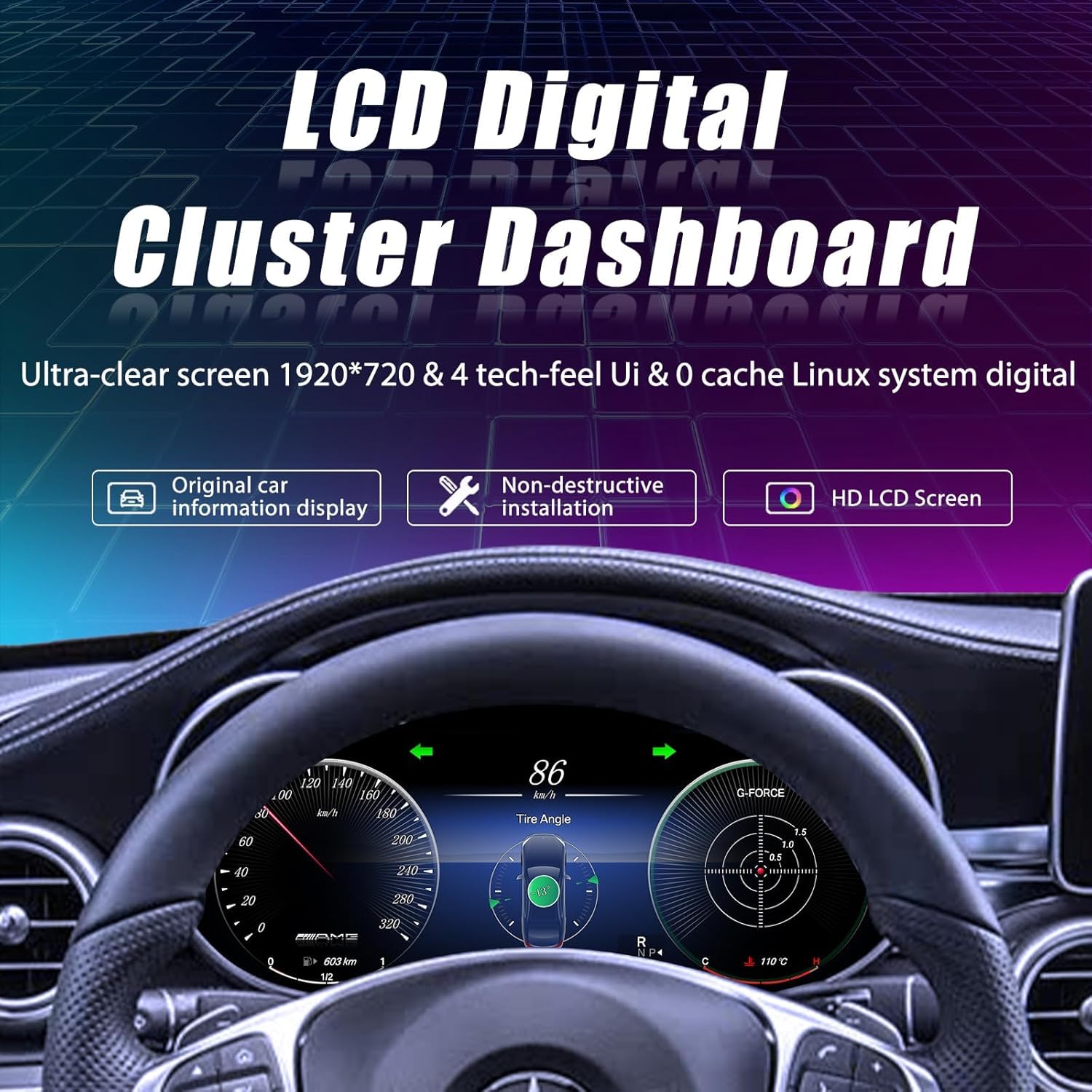 12.3-Inch LCD Digital Instrument Cluster for Chevrolet Camaro 2010–2015