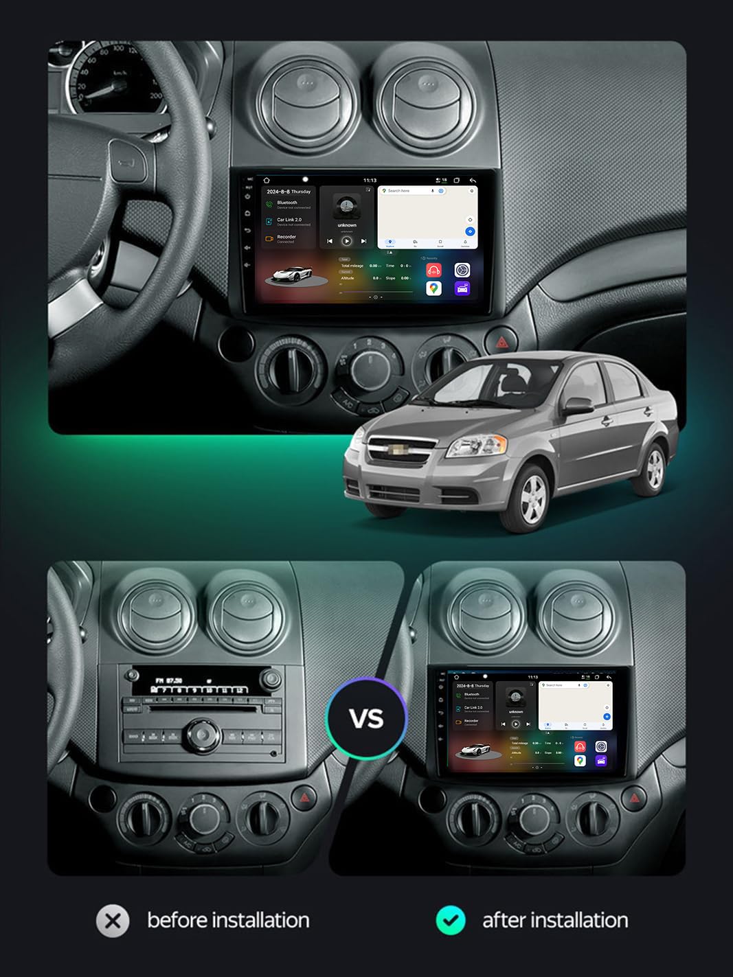 9-Inch Android 14 Car Stereo for Nexia 2020–2022 with CarPlay & GPS