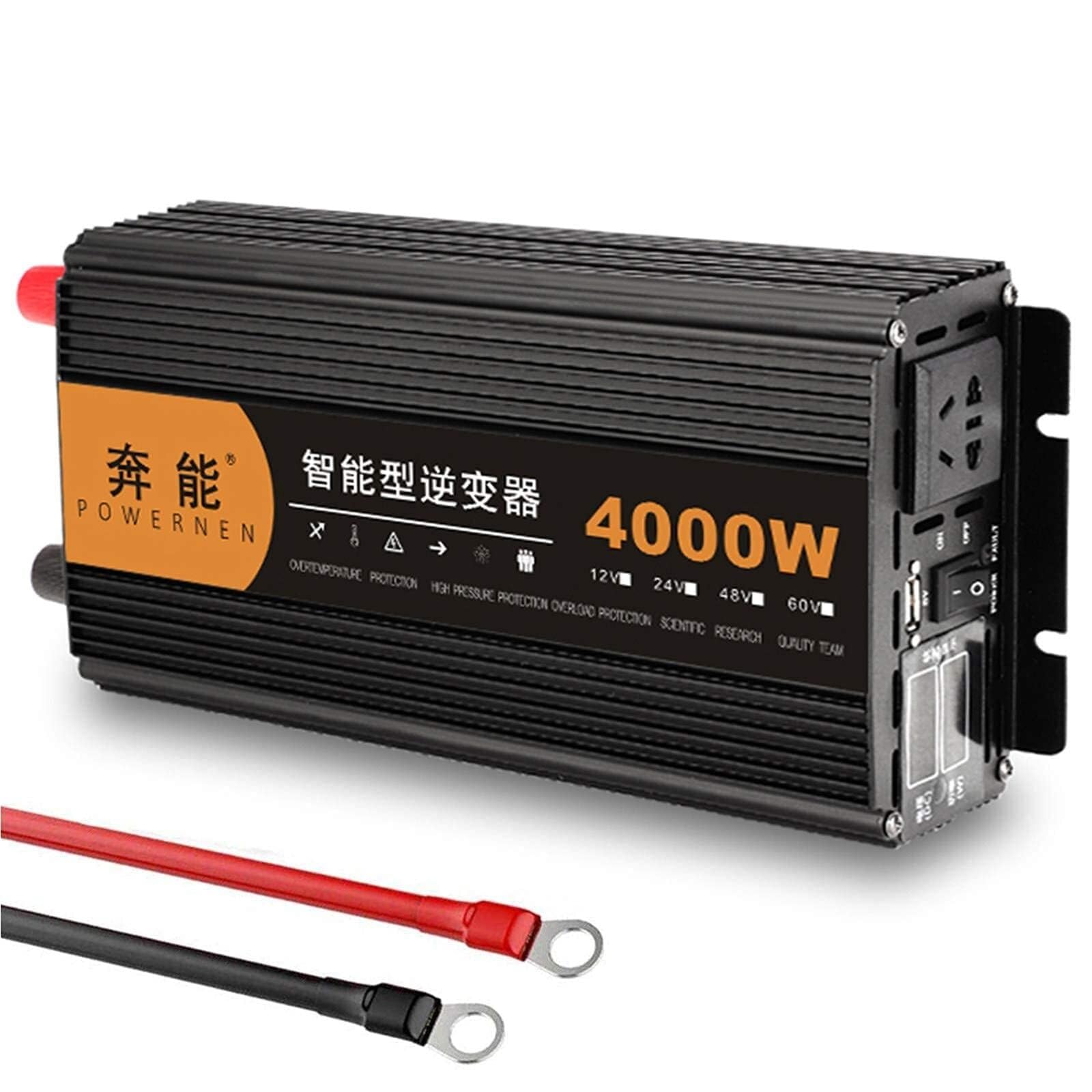 Pure Sine Wave Power Inverter 320Pure Sine Wave Power Inverter 12V/24V to 240V with Dual AC Outlets0W 4000W 5000W 6000W 8000W 9000W 12000W 15000W Peak DC 12V/24V to AC 240V Sine Wave Converter with Dual AC outlets for USB Port 12V-5000W