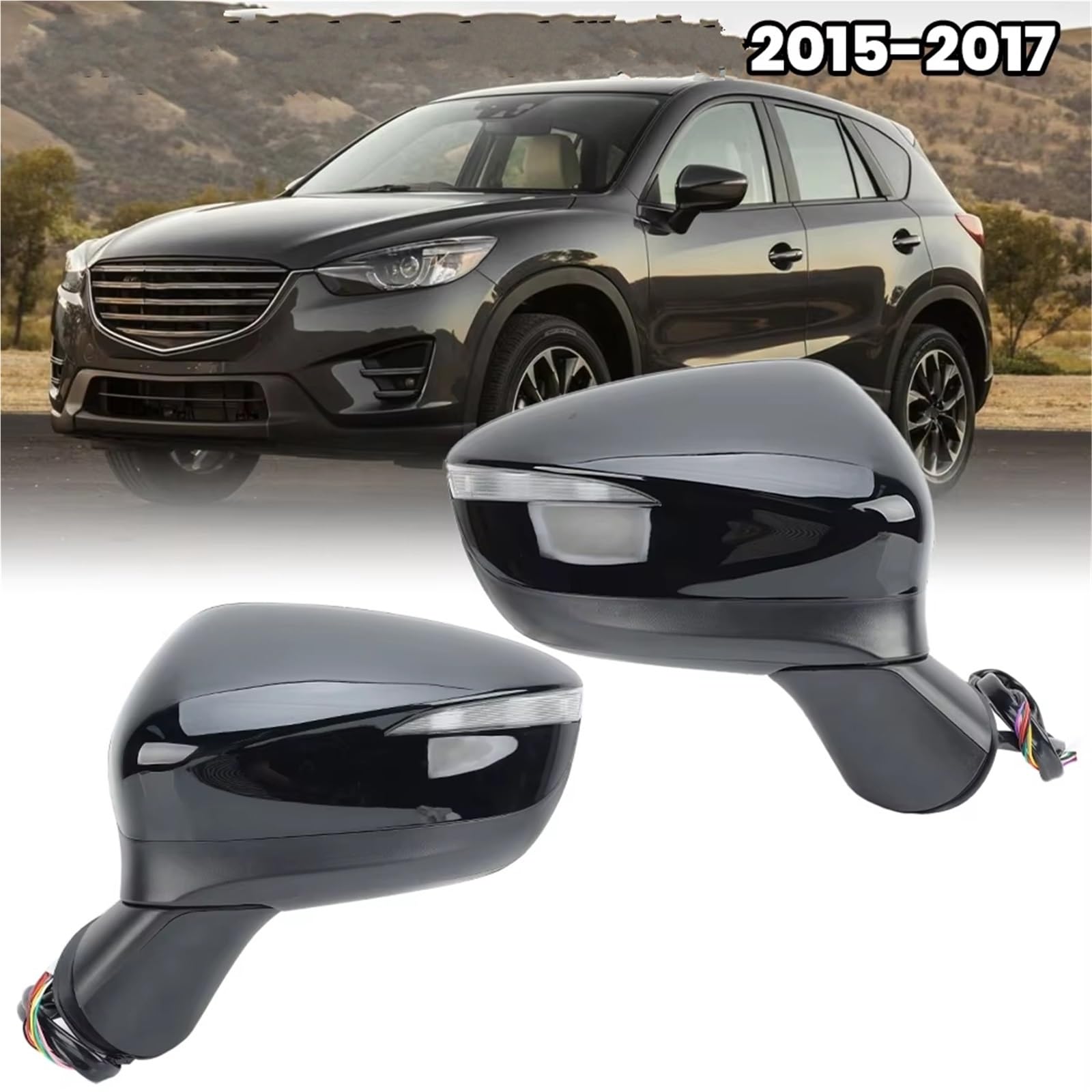 9-Pin Power Folding Blind Spot Mirror Assembly for Mazda CX-5 2015–2017