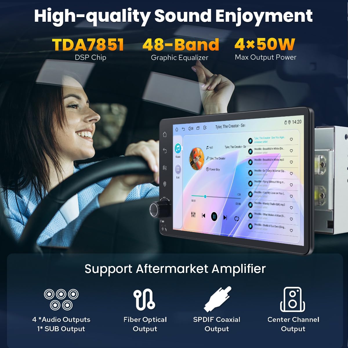 7-Inch Double DIN Car Stereo with CarPlay & Android Auto
