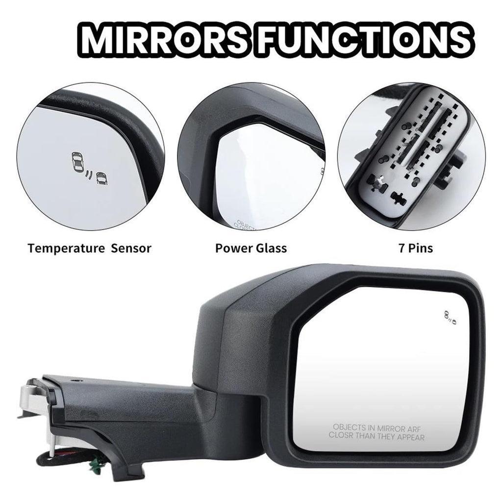 7/9-Pin LHD Blind Spot Mirror Assembly for Bronco 2021–2025