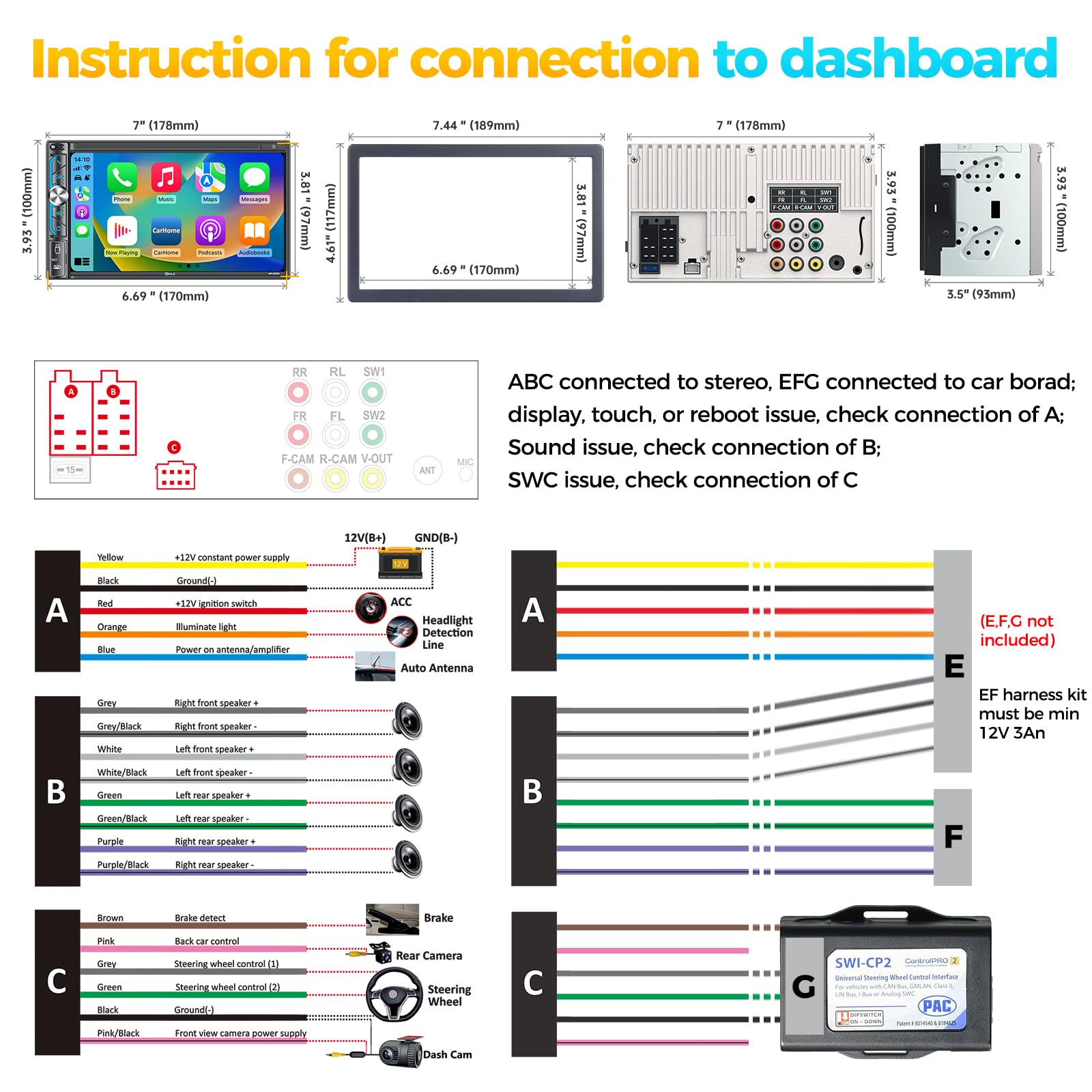 Wireless Car Stereo with CarPlay & Android Auto