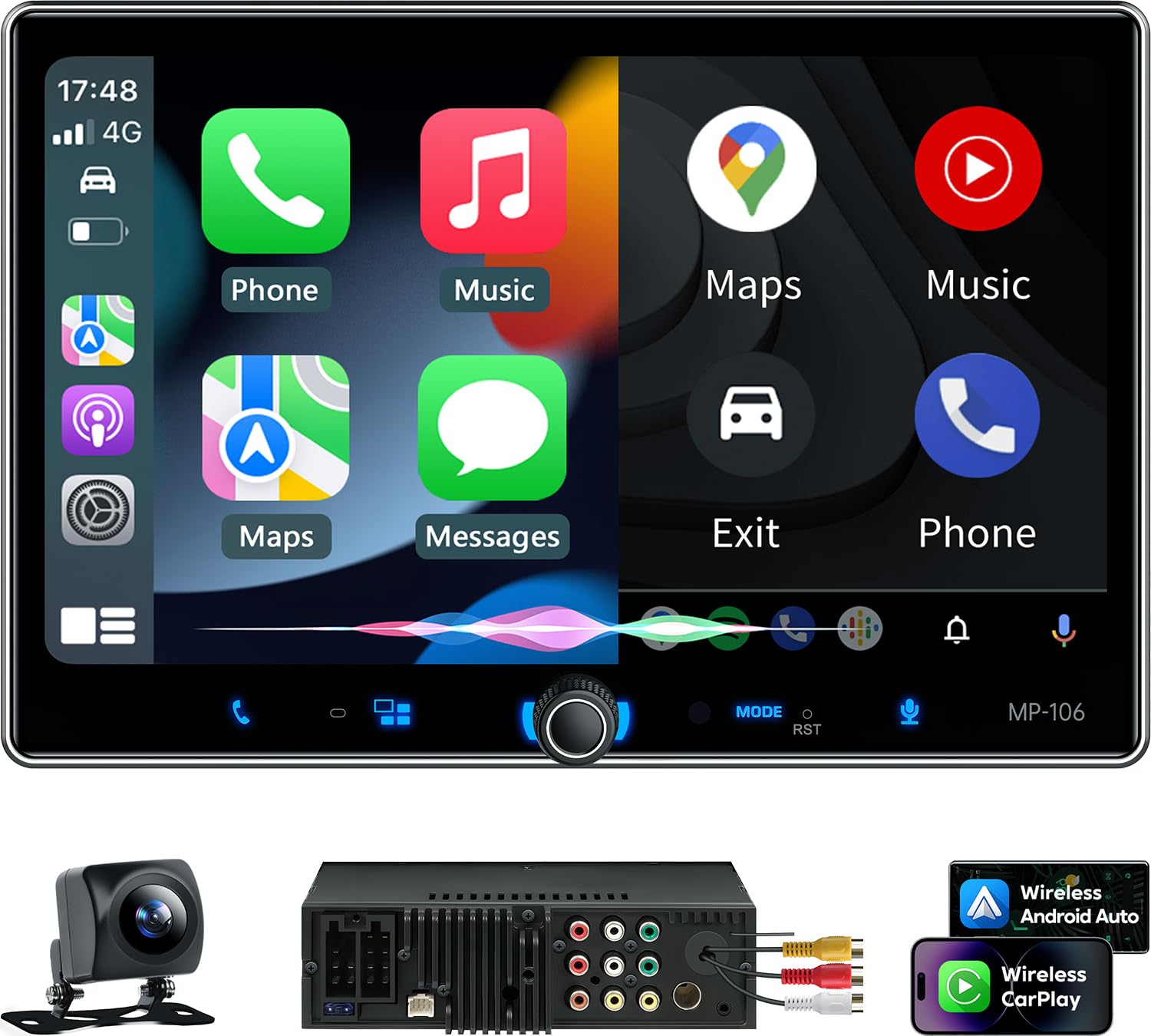 Wireless Car Stereo with CarPlay & Android Auto
