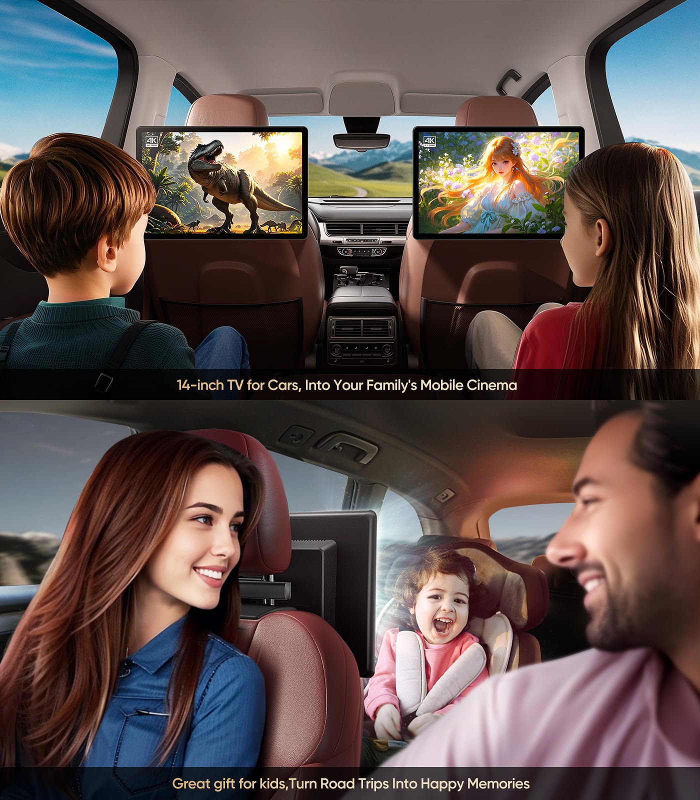 14-Inch 4K Android 13 Car Headrest Monitor