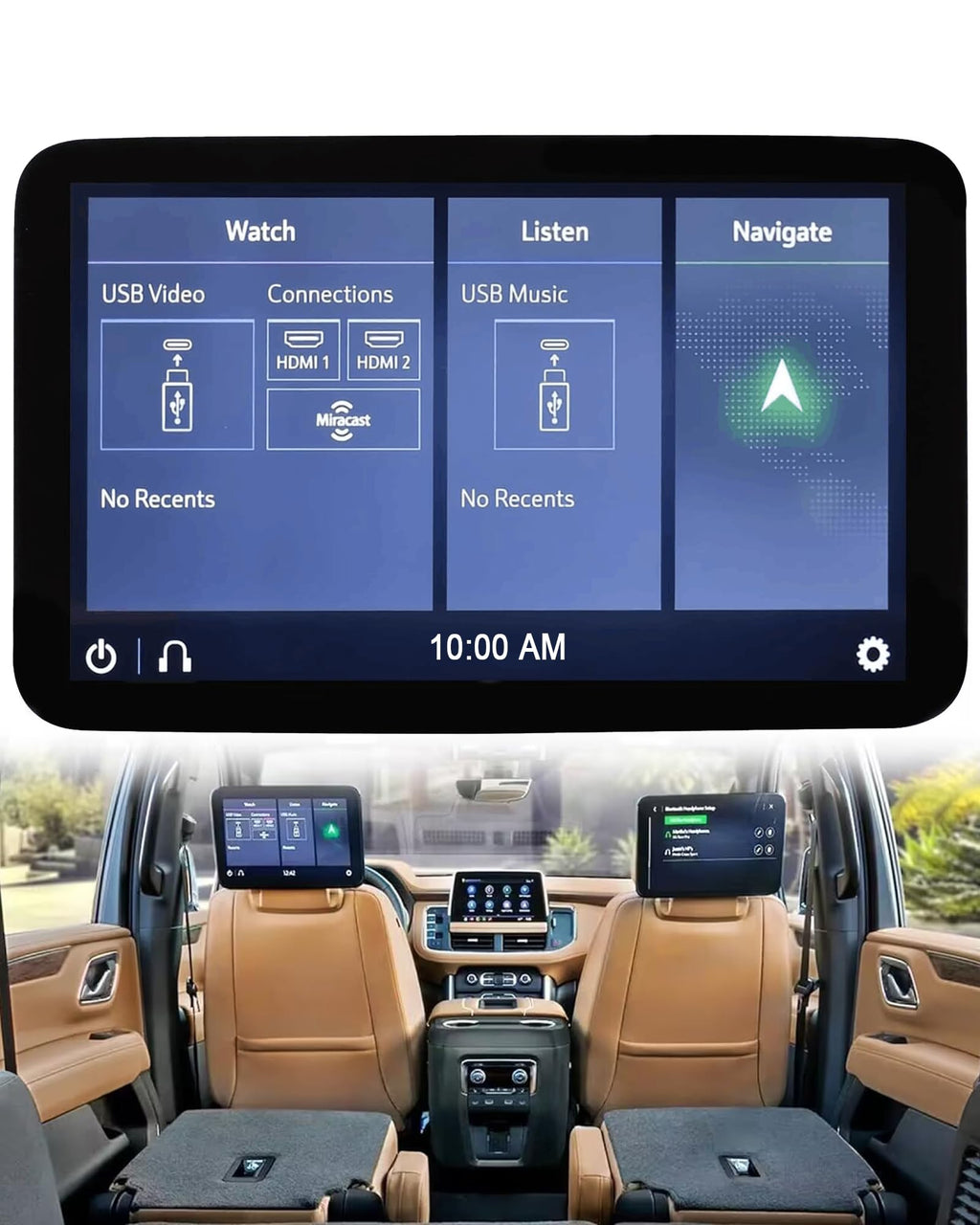 12.6-Inch Rear Entertainment Touchscreen for Suburban & Yukon XL 2021–2023 / Escalade 2021–2024