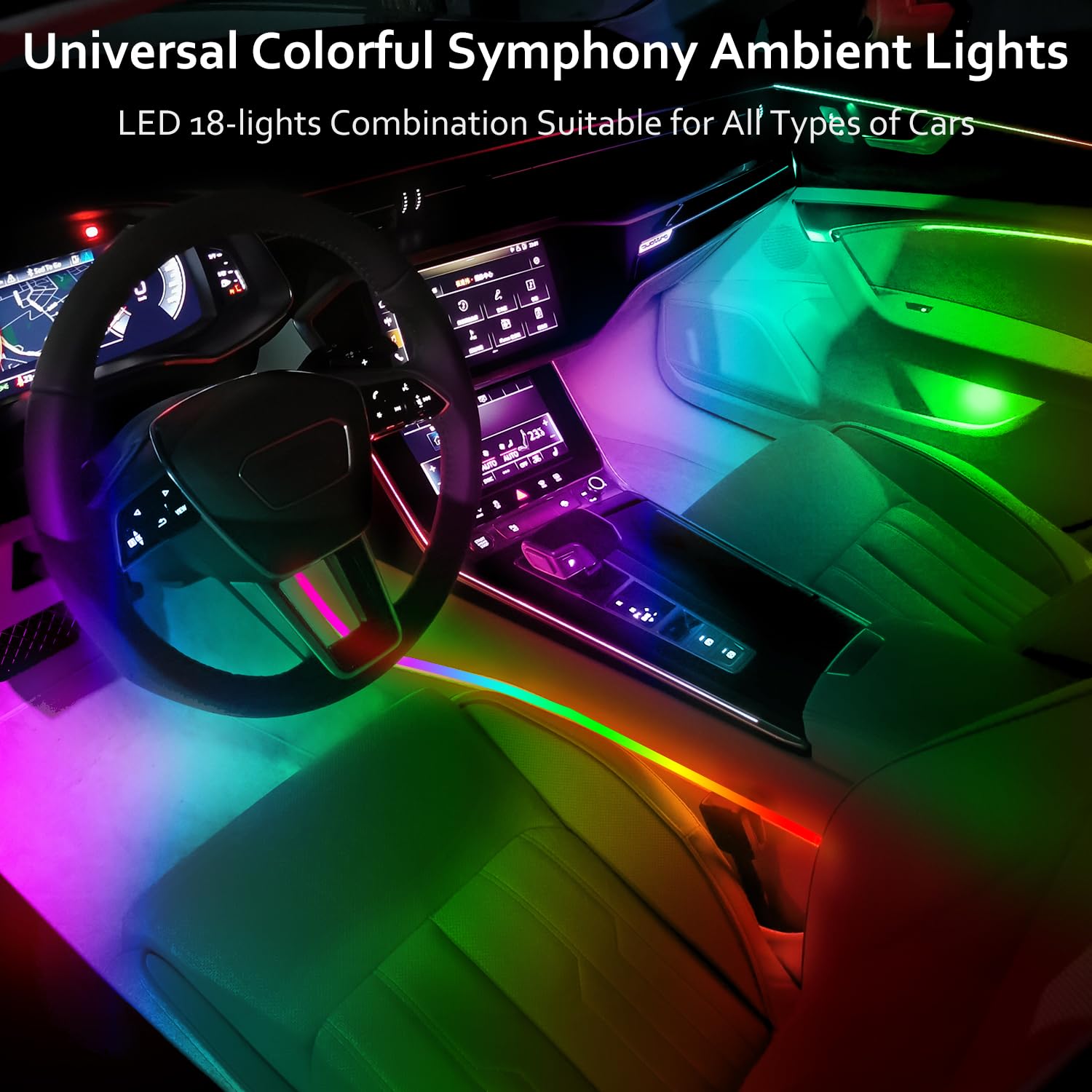18-in-1 RGB Interior Ambient Light Kit with App Control