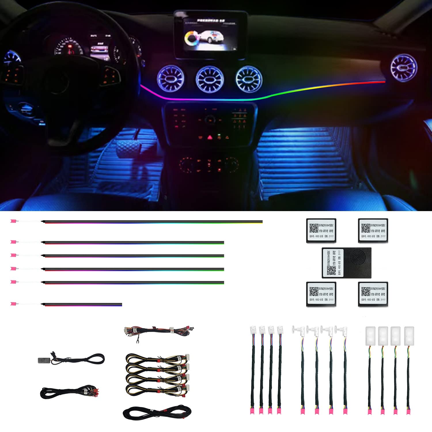 128-Color RGB Interior Ambient Light Kit with App Control