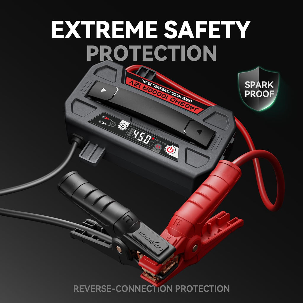 10000A 12V Jump Starter Power Bank with LED Light