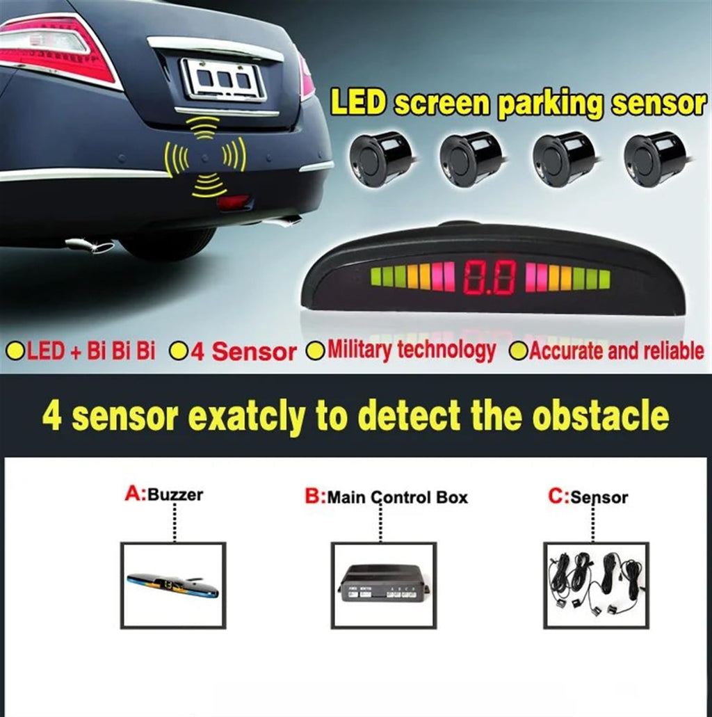 Parking Assist System with 4 Sensors & LED Display