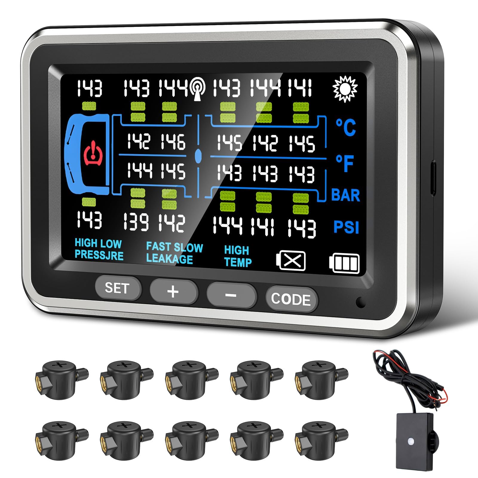 4.5-Inch RV TPMS with Flow-Through Sensors