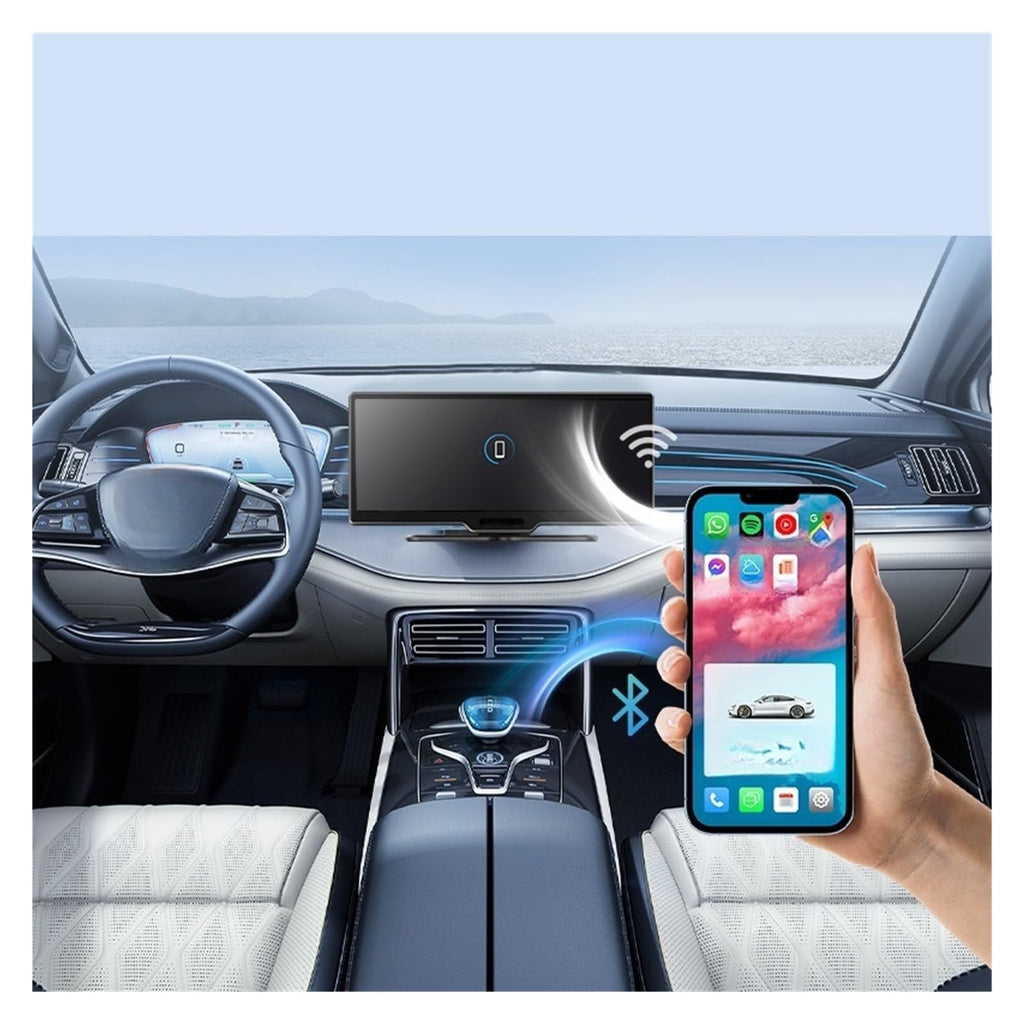 8.9-Inch 2K Dual Dash Cam with Wireless CarPlay & Android Auto