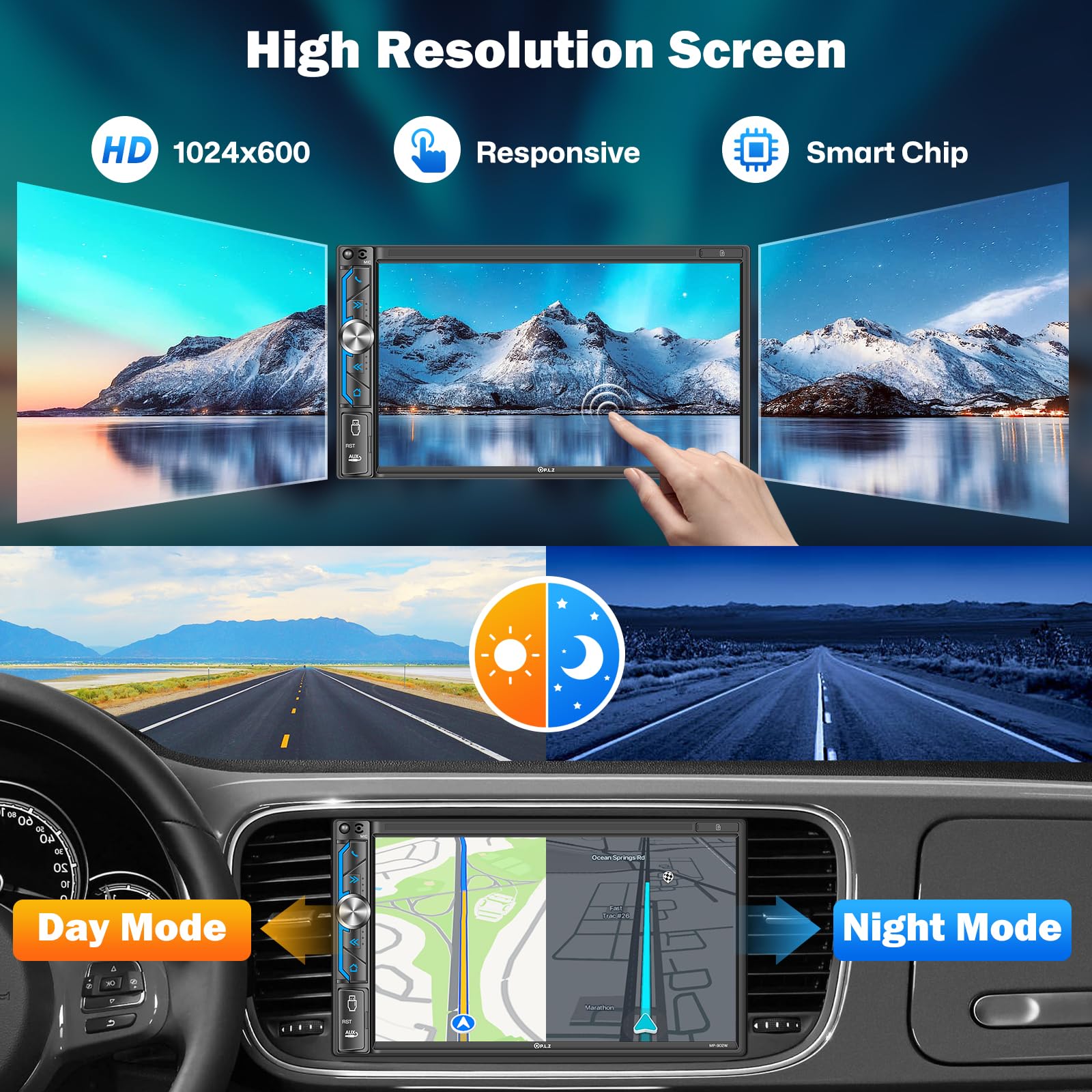 Wireless Car Stereo with CarPlay & Android Auto
