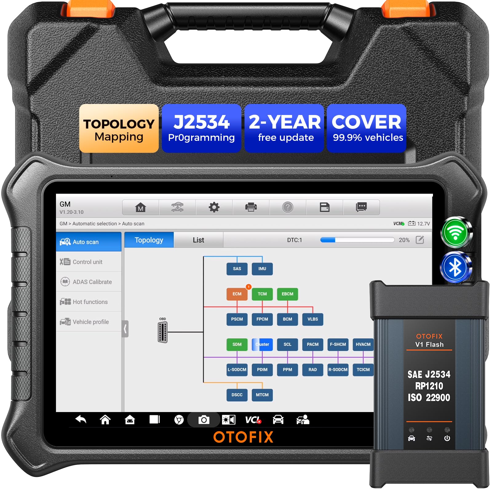 J2534 Bidirectional OBD2 Diagnostic Scanner with ECU Coding
