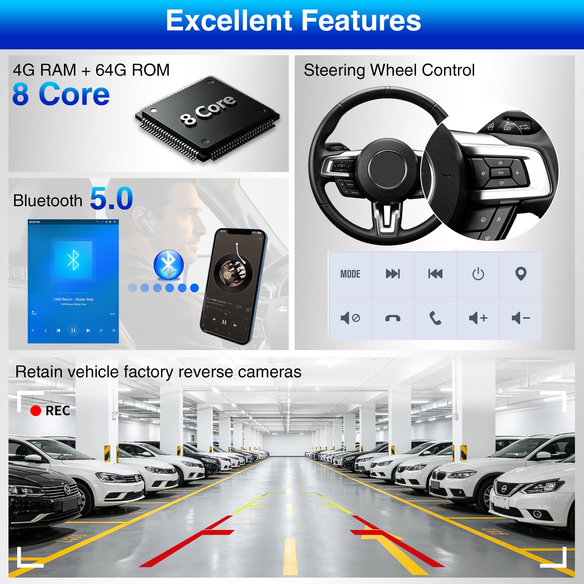 12.1-Inch Car Stereo for Ford Mustang 2015–2023