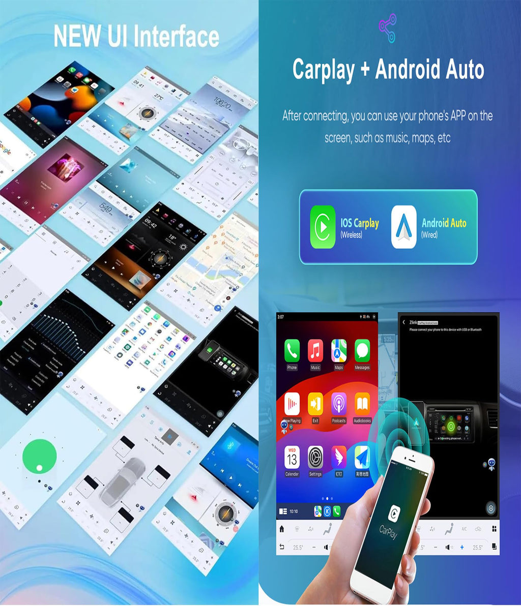 14.4-Inch Android 13 Car Stereo for Mustang 2015–2022 with CarPlay & GPS
