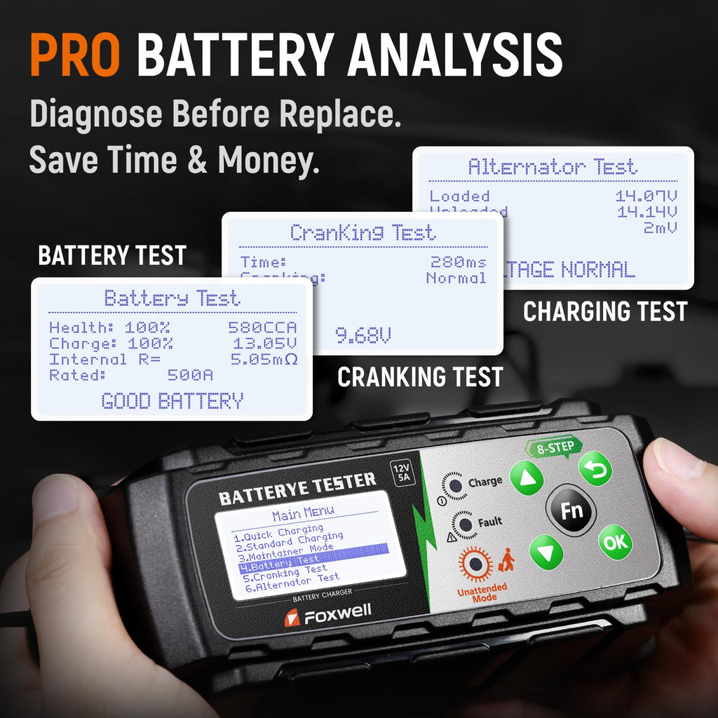 12V Battery Charger, Tester & Desulfator Kit