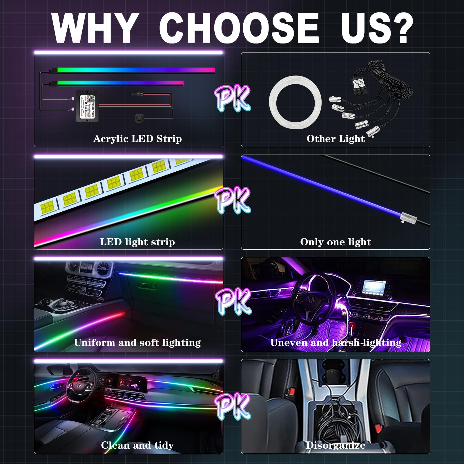WEBUPAR Acrylic Car Lights