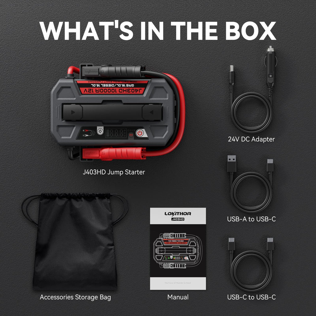 10000A 12V Jump Starter Power Bank with LED Light